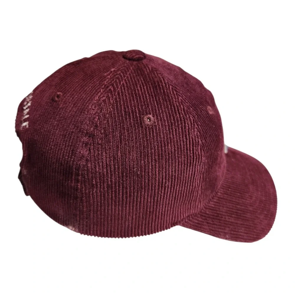 Aeropostale Mens Corduroy Baseball‎ Cap Maroon Varsity A 87 Adjustable Hat